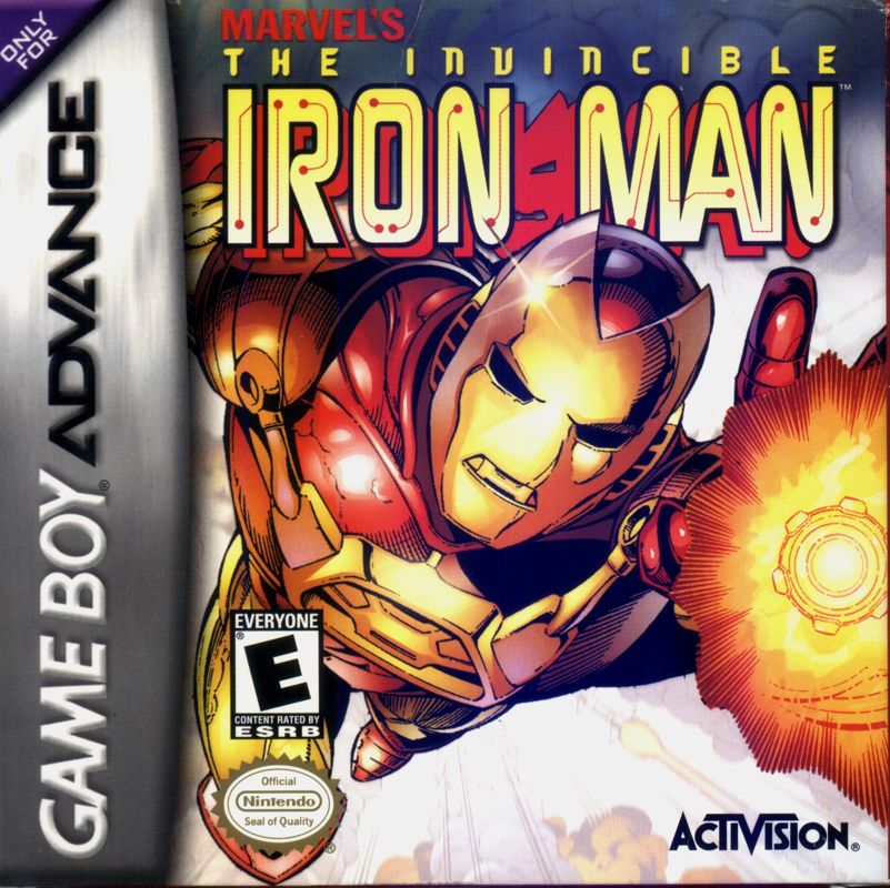 Invincible Iron Man box art for GameBoy Advance